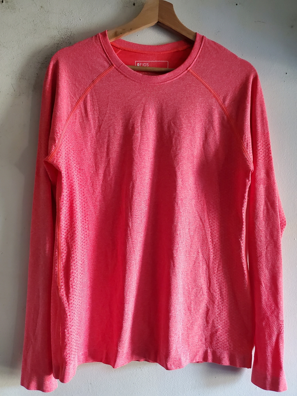 FIGS Coral Pink Long Sleeve Seamless. Top